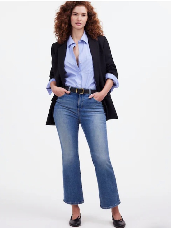 Madewell Denim - Madewell Curvy Kick Out Crop Jean in Oneida Wash size 28